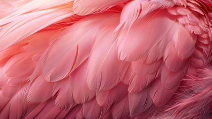 Sticker - Detailed close up of a pink flamingo's feathers. Perfect for nature and wildlife themes