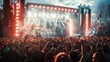 A vibrant scene of a large crowd at a concert. Perfect for event promotions