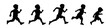 © KR Studio - Set of silhouettes of a running boy