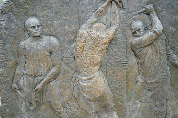 Wall Mural - The Scourging at the Pillar – Second Sorrowful Mystery. A relief sculpture on Mount Podbrdo (the Hill of Apparitions) in Medjugorje.