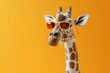 a giraffe wearing sunglasses