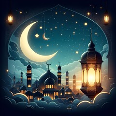 Wall Mural - Eid Mubarak Islamic wallpaper 