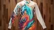 A Vibrant Shirt Print Showcasing a Graffiti Horse in Urban Splendor