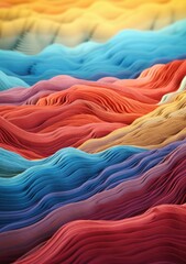 Poster - A close up of a pile of colorful paper that is folded. Generative AI.