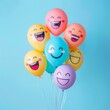 © Absent Satu - Celebrate world laughter day with joyful emoticon balloons.