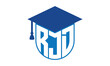 RJD initial letter academic logo design vector template. school college logo, university logo, graduation cap logo, institute logo, educational logo, library logo, teaching logo, book shop, varsity