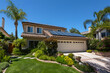 Modern Solar Panels Installed On A San Diego Home Under Clear Blue Sunny Sky, Solar Photography, Solar Powered Clean Energy, Sustainable Resources, Electricity Source
