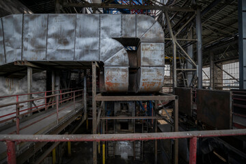 old historic industrial abandoned coal mine in silesia, poland, europe