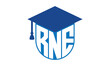 RNE initial letter academic logo design vector template. school college logo, university logo, graduation cap logo, institute logo, educational logo, library logo, teaching logo, book shop, varsity