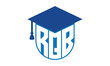 RQB initial letter academic logo design vector template. school college logo, university logo, graduation cap logo, institute logo, educational logo, library logo, teaching logo, book shop, varsity