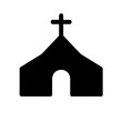 Black Church building Premium icon. Christian religion.