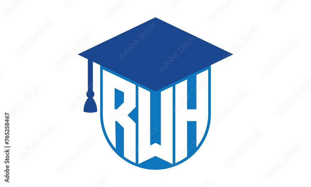 RWH initial letter academic logo design vector template. school college ...