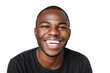 Cheerful happy african millennial man laughing looking at camera isolated on studio blank background funny young black guy with healthy teeth beaming orthodontic white wide smile head shot portrait