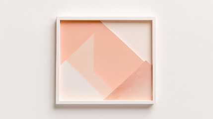 Canvas Print - White Frame With Pink Geometric Design