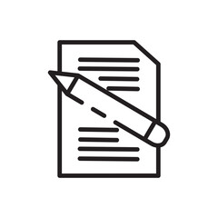 Sticker - Text Document Write Line Icon