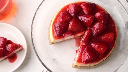 Poster - new york style strawberry cheese cake