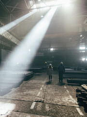 Wall Mural - Beams in old industrial building or warehouse