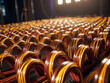 Close up Rows of Rolled Yellow and Brown Wires DOF Background