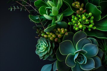 Wall Mural - A modern and minimalist bouquet of succulents, combining greenery with a contemporary touch