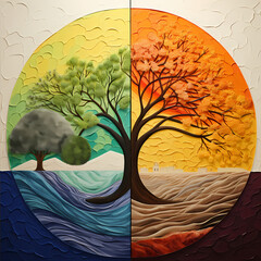 Poster - Abstract representation of the four seasons.