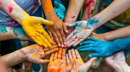 Wall Mural - Main dans la Main: Unis dans la Diversité et l'Inclusion Sociale