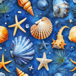 Underwater Elegance in Watercolor Shells and Starfish
