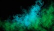 abstract backdrop cloud of green and blue smoke on a black isolated background soft mystery horror design spooky background texture concept