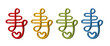 【PNG透過】お祝いの婚礼アイテム　赤・金・緑・青の丸紐の寿文字デザイン