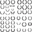 set of laurel wreath icon logo vector