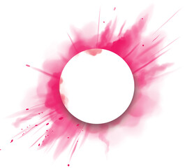 Color powder explosions with circle banner