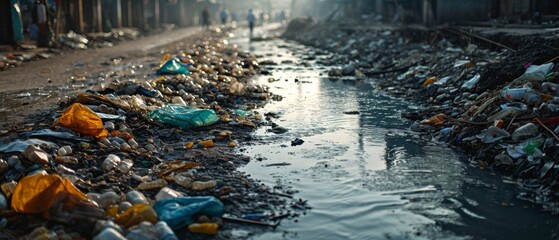 Pollution from garbage causes water to become polluted. Generative AI