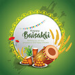 Happy Baisakhi festival of Punjab India background. Vaisakhi elements background. abstract vector illustration banner design