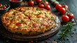 Spanish omelette with potatoes and onion, typical Spanish cuisine. Tortilla espanola.