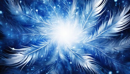 Wall Mural - feminine romantic sparkling feather background radiating feathers with bright white centre graduated
