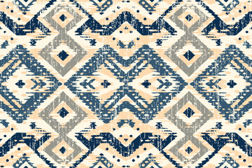 Wall Mural - Navajo tribal vector seamless pattern. Native American ornament. Ethnic South Western decor style. Boho geometric ornament. Vector seamless pattern. Mexican blanket, rug. Woven carpet illustration