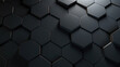 © ribelco - Abstract dark hexagon pattern on black grey neon background technology style. Modern futuristic honeycomb concept.