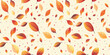 Seamless Autumn Inspired Leaf Scatter on Warm Toned Background Pattern