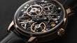 Swiss Watch Mechanism,  Close-Up of Mechanical Gears in Swiss Watch