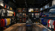 © redflower - Trendy Sports Apparel Collection Displayed in Sports Store