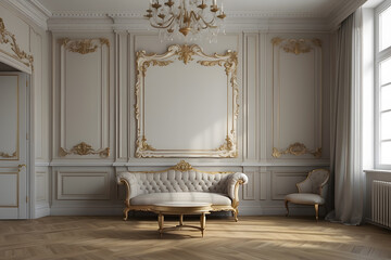 Wall Mural -  3D rendering of an empty classic interior, a classic room.