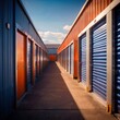 Self storage with metal doors, self service logistics warehouse