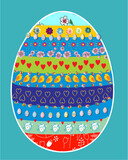 Fototapeta  - Easter decoration with beautiful decorative Easter egg