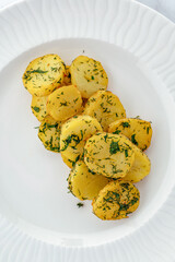 Wall Mural - fried potatoes on a plate