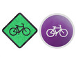 Signage bike green and purple