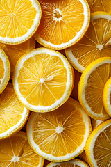 Poster - Group of oranges cut into slices and arranged in visually appealing manner.