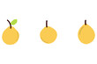 Simple pear fruit icon set