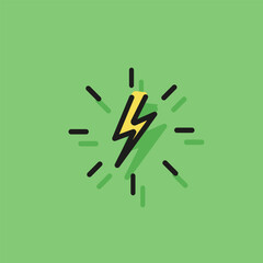 Canvas Print - Line icon of lightning bolt with halo. Electricity, voltage, danger. Energy concept. Can be used for signboards, web pictograms and buttons