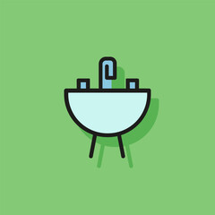 Canvas Print - Line icon of sink with faucet. Bathroom, drinking fountain, toilet. Water closet concept. Can be used for topics like public services, hygiene, sanitary