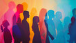 © Wararat - Silhouettes of people in different generations form a vibrant tableau.