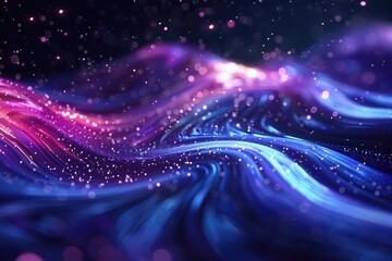 Wall Mural - futuristic bright abstract background with lines and shiny stars. fluid gradient shapes design landi
